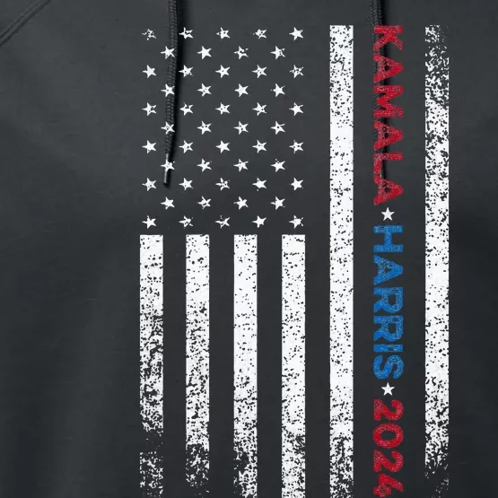 Harris 2024 Kamala Harris 2024 Elections American Flag Performance Fleece Hoodie