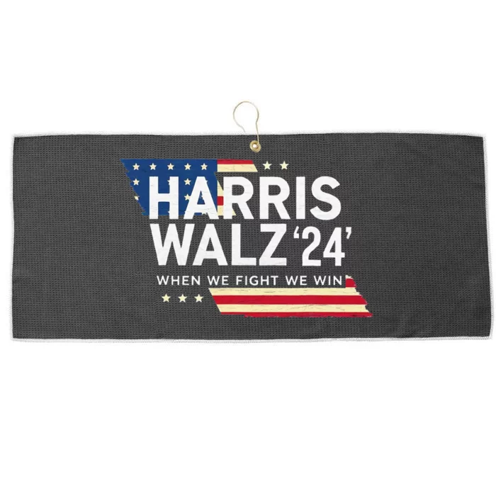 Harriswalz 2024 Leading With Strength And Resolve Large Microfiber Waffle Golf Towel