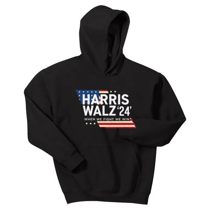 Harriswalz 2024 Leading With Strength And Resolve Kids Hoodie