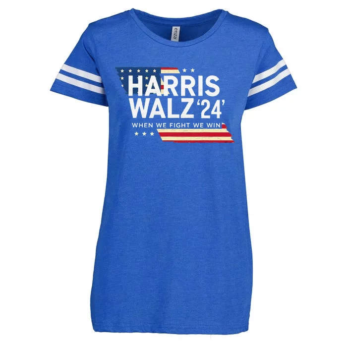 Harriswalz 2024 Leading With Strength And Resolve Enza Ladies Jersey Football T-Shirt