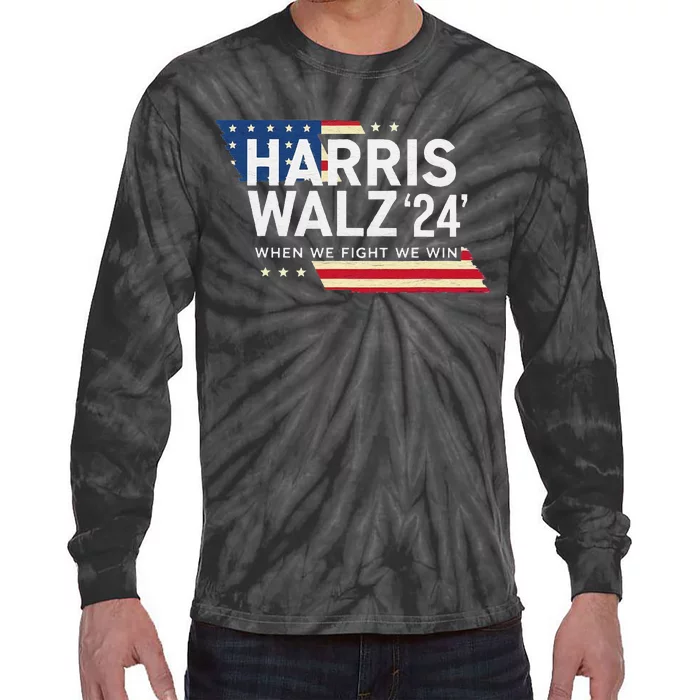 Harriswalz 2024 Leading With Strength And Resolve Tie-Dye Long Sleeve Shirt