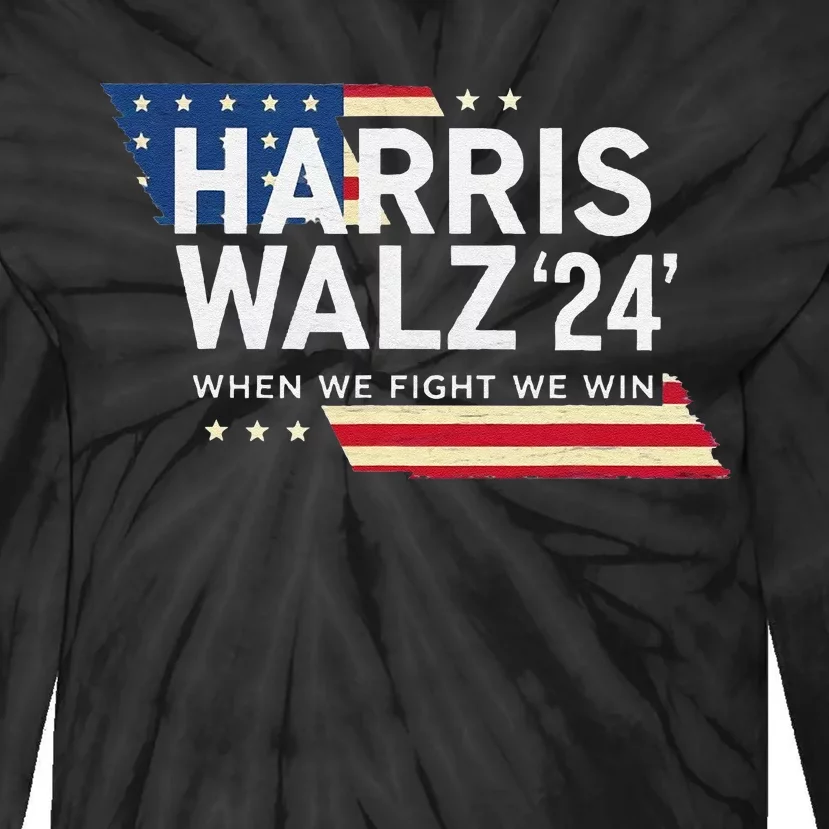 Harriswalz 2024 Leading With Strength And Resolve Tie-Dye Long Sleeve Shirt