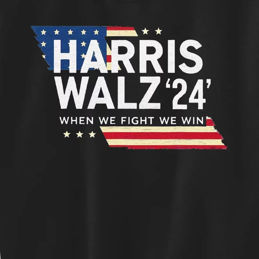 Harriswalz 2024 Leading With Strength And Resolve Kids Sweatshirt