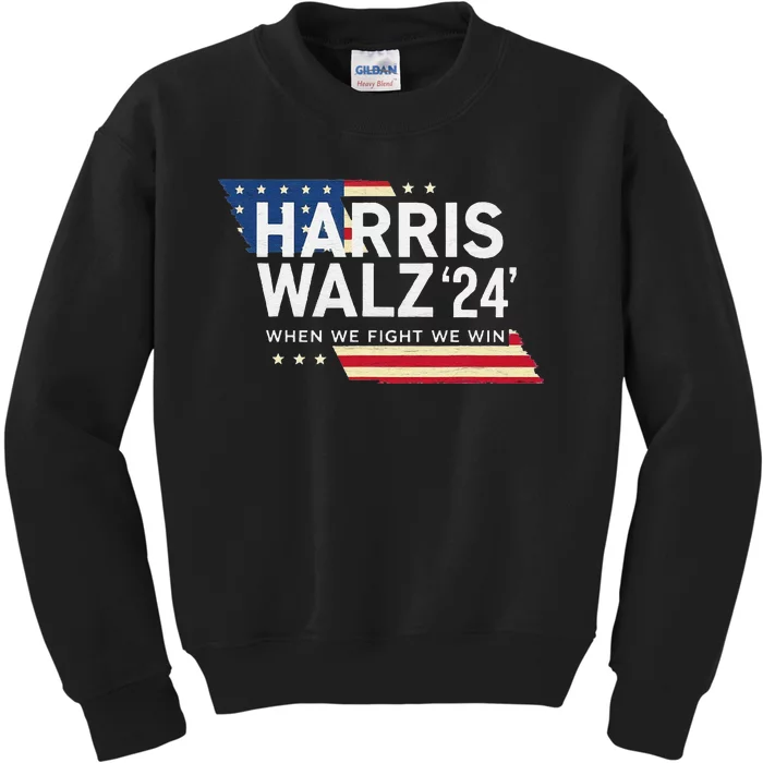 Harriswalz 2024 Leading With Strength And Resolve Kids Sweatshirt