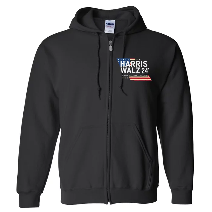 Harriswalz 2024 Leading With Strength And Resolve Full Zip Hoodie