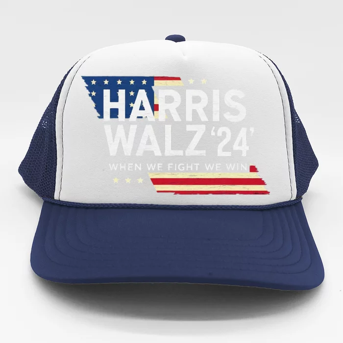 Harriswalz 2024 Leading With Strength And Resolve Trucker Hat