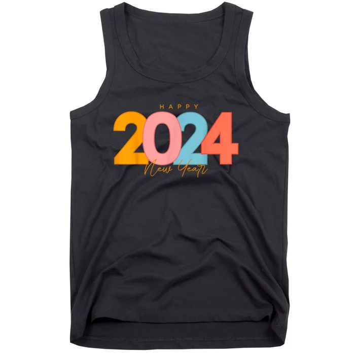 Happy 2024 New Years Eve Party Supplies 2024 Happy New Year Tank Top