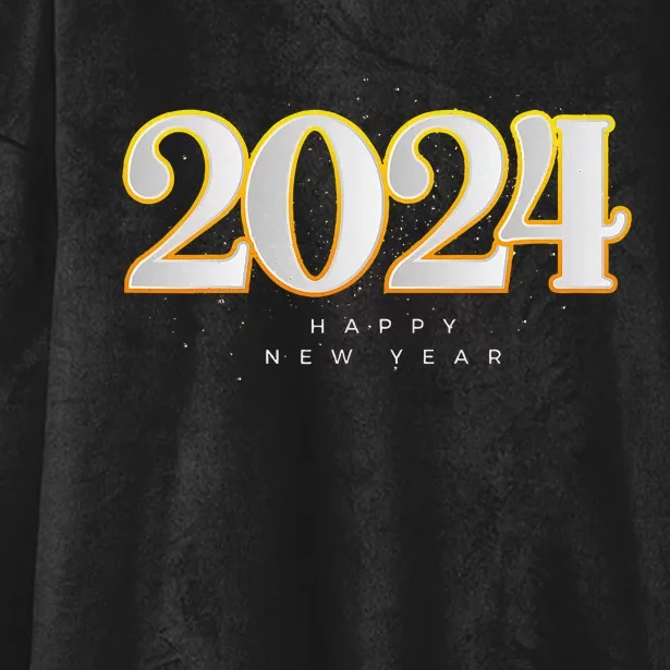 Happy 2024 New Years Eve Party Supplies 2024 Happy New Year Hooded Wearable Blanket