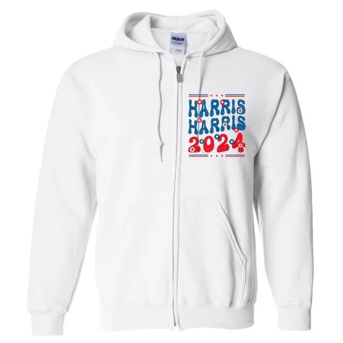 Harris 2024 President 47 America Usa Election Democrats Full Zip Hoodie