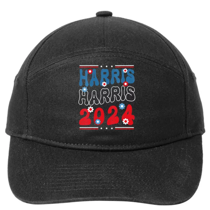 Harris 2024 President America Election Usa Democrats 7-Panel Snapback Hat