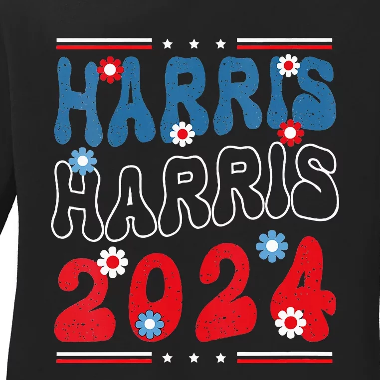 Harris 2024 President America Election Usa Democrats Ladies Long Sleeve Shirt