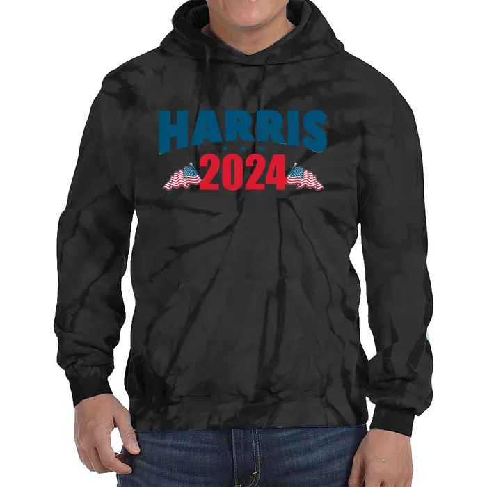 Harris 2024 Patriotic Graphic Tie Dye Hoodie