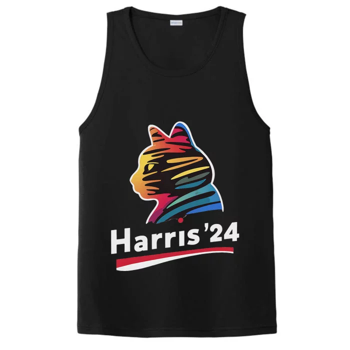 Harris 2024 President Childless Cat Lady Funny Performance Tank