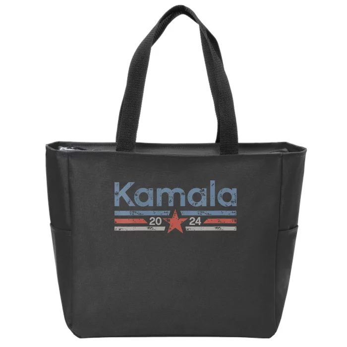 Harris 2024 Retro Grunge Stripes Vintage Kamala Harris 2024 Zip Tote Bag