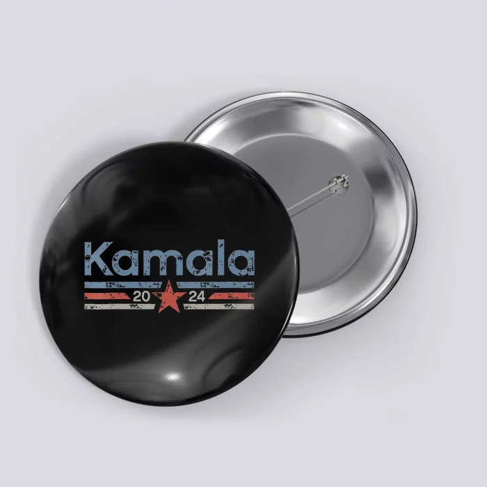 Harris 2024 Retro Grunge Stripes Vintage Kamala Harris 2024 Button