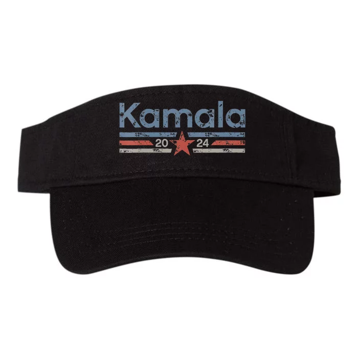 Harris 2024 Retro Grunge Stripes Vintage Kamala Harris 2024 Valucap Bio-Washed Visor