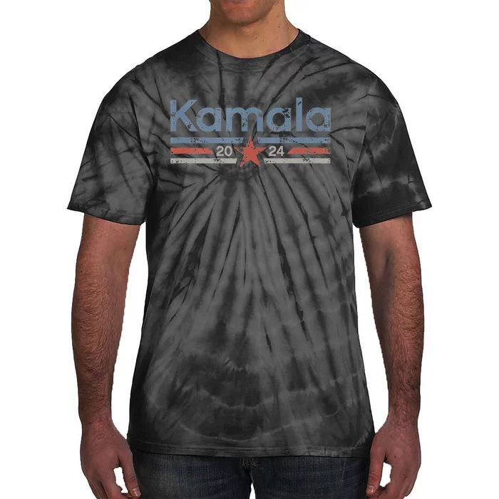 Harris 2024 Retro Grunge Stripes Vintage Kamala Harris 2024 Tie-Dye T-Shirt