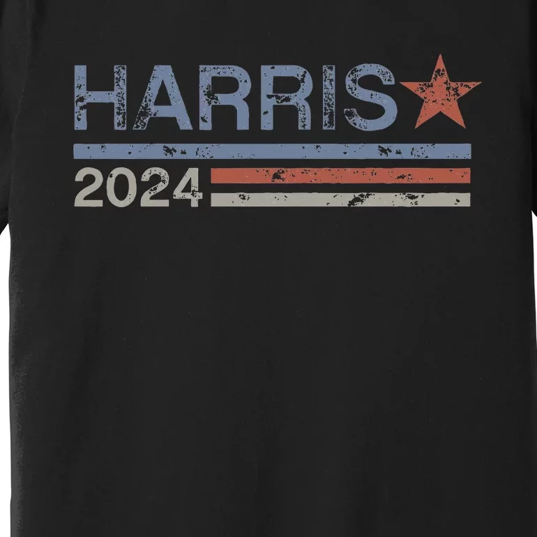 Harris 2024 Retro Grunge Stripes Kamala Harris 2024 Premium T-Shirt