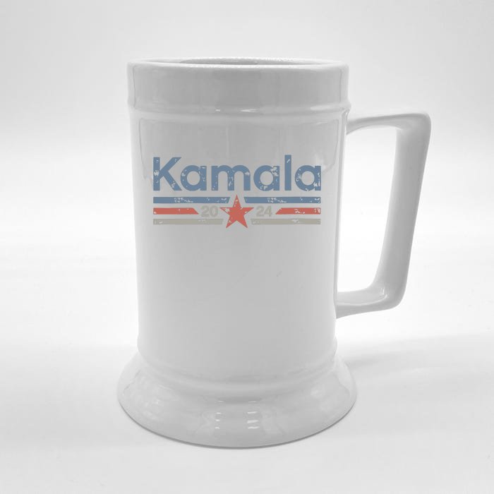 Harris 2024 Retro Grunge Stripes Vintage Kamala Harris 2024 Front & Back Beer Stein