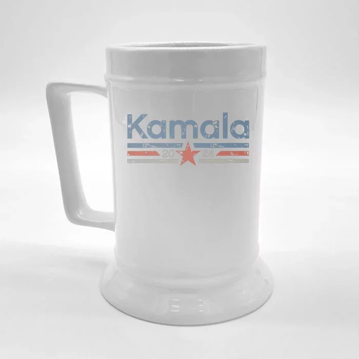 Harris 2024 Retro Grunge Stripes Vintage Kamala Harris 2024 Front & Back Beer Stein