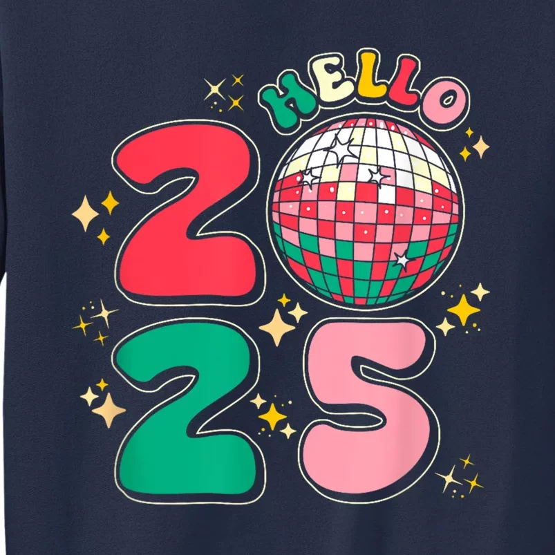 Hello 2025 Retro Merry Christmas And Happy New Year Sweatshirt