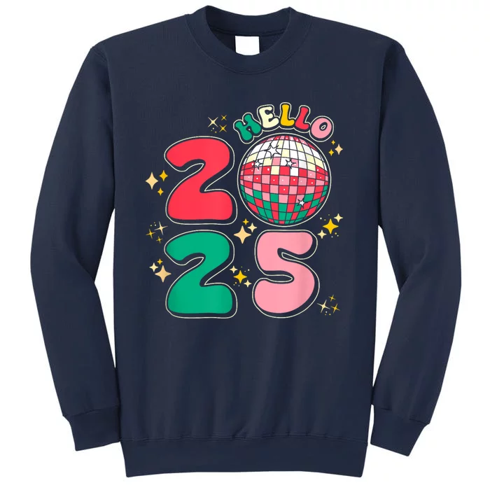 Hello 2025 Retro Merry Christmas And Happy New Year Sweatshirt