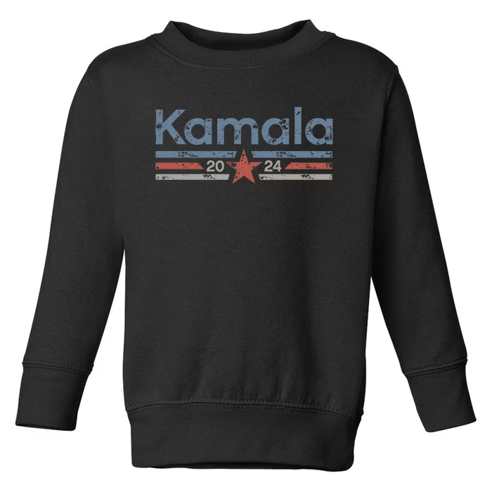 Harris 2024 Retro Grunge Stripes Vintage Kamala Harris 2024 Toddler Sweatshirt