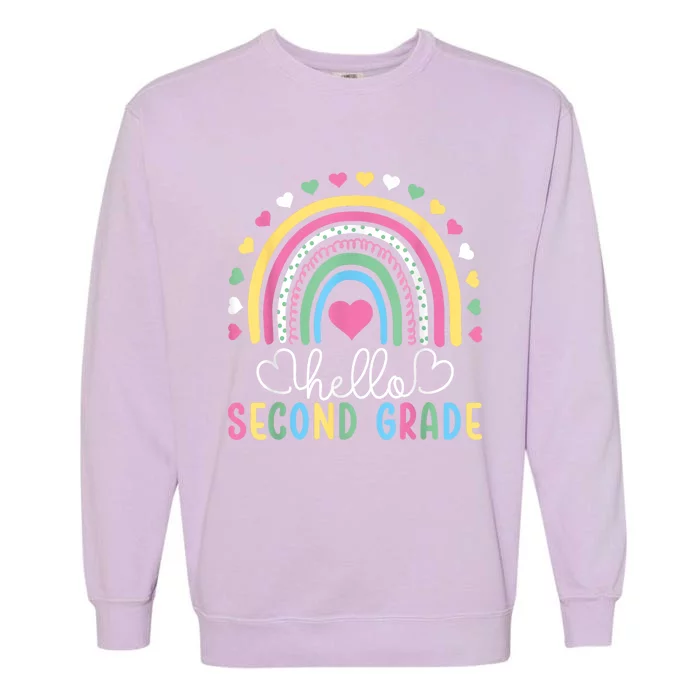 Hello 2nd Second Grade Teacher Garment-Dyed Sweatshirt