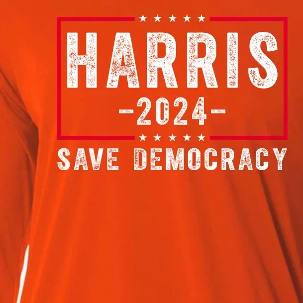 Harris 2024 Save Democracy Election Cooling Performance Long Sleeve Crew