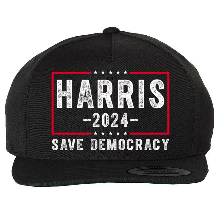 Harris 2024 Save Democracy Election Wool Snapback Cap