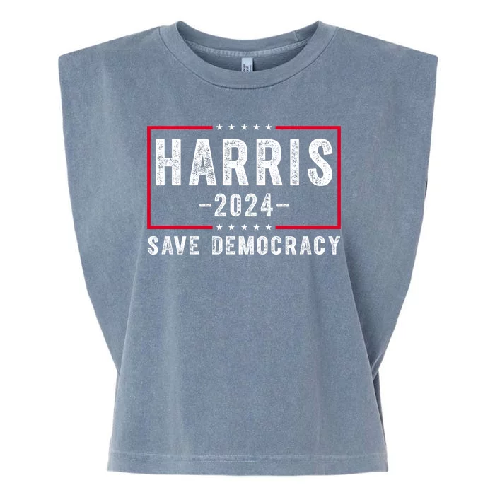 Harris 2024 Save Democracy Election Garment-Dyed Women's Muscle Tee