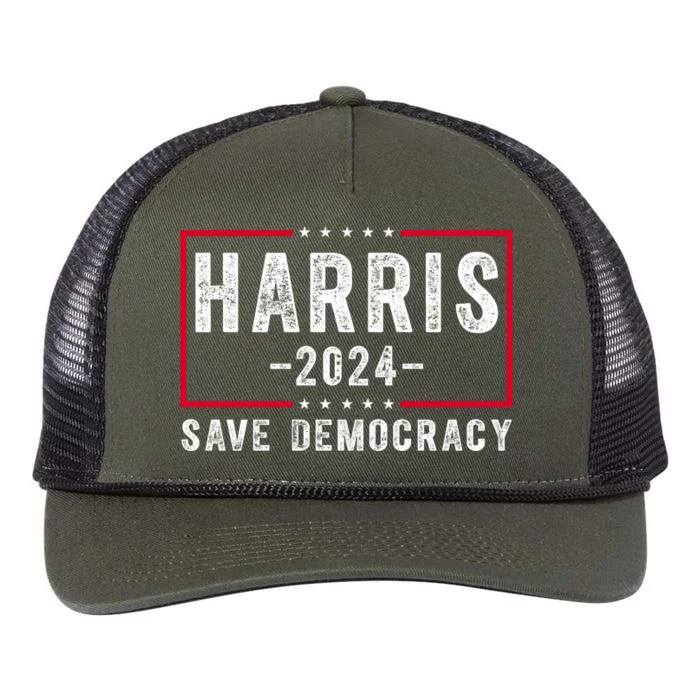 Harris 2024 Save Democracy Election Retro Rope Trucker Hat Cap