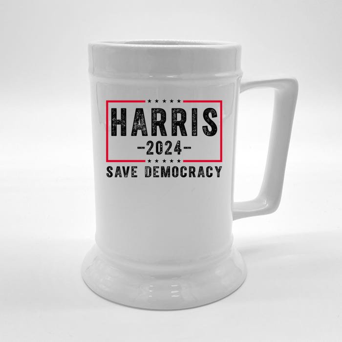 Harris 2024 Save Democracy Election Front & Back Beer Stein