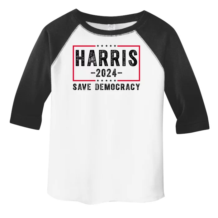 Harris 2024 Save Democracy Election Toddler Fine Jersey T-Shirt