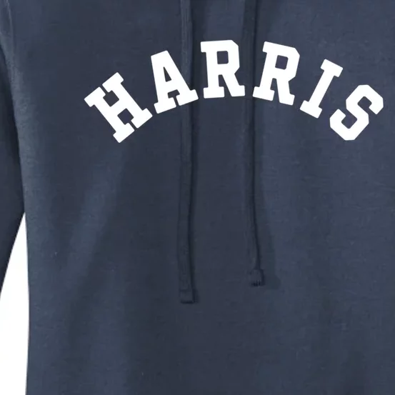 Harris 2024 Simple Curved Font Democrat Kamala Harris 2024 Gift Women's Pullover Hoodie