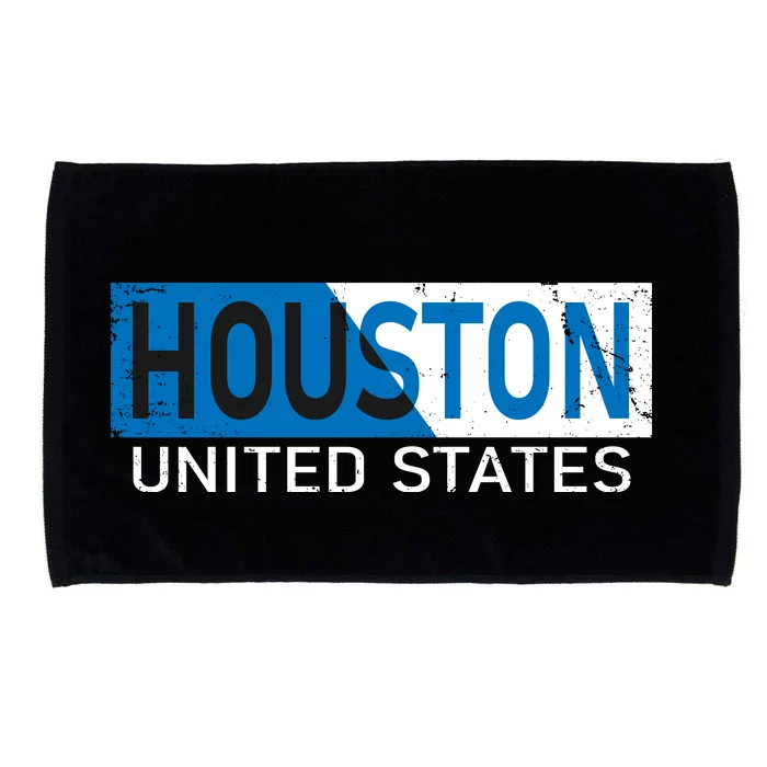 Houston 2 Tone Block Logo Microfiber Hand Towel