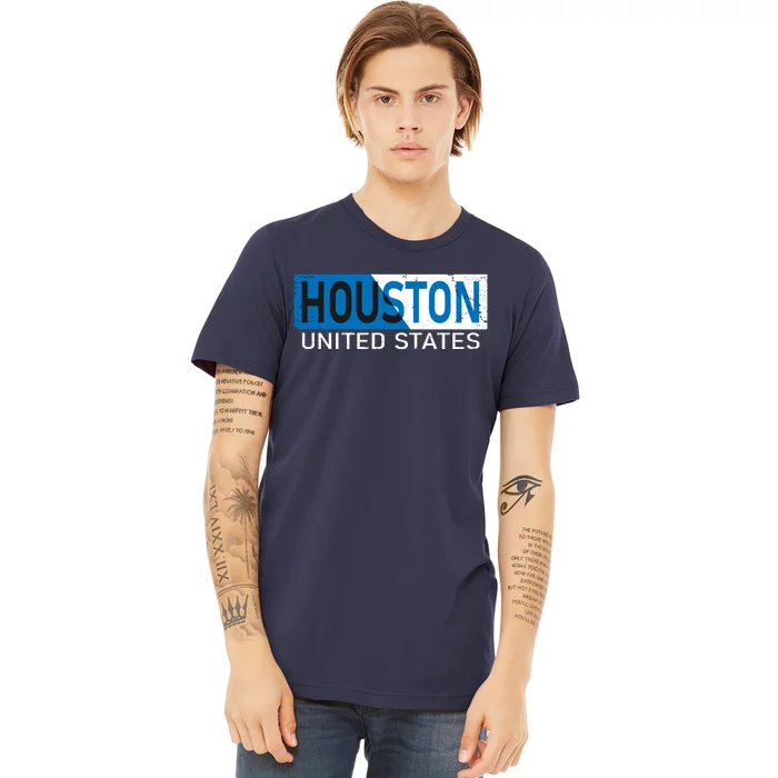 Houston 2 Tone Block Logo Premium T-Shirt