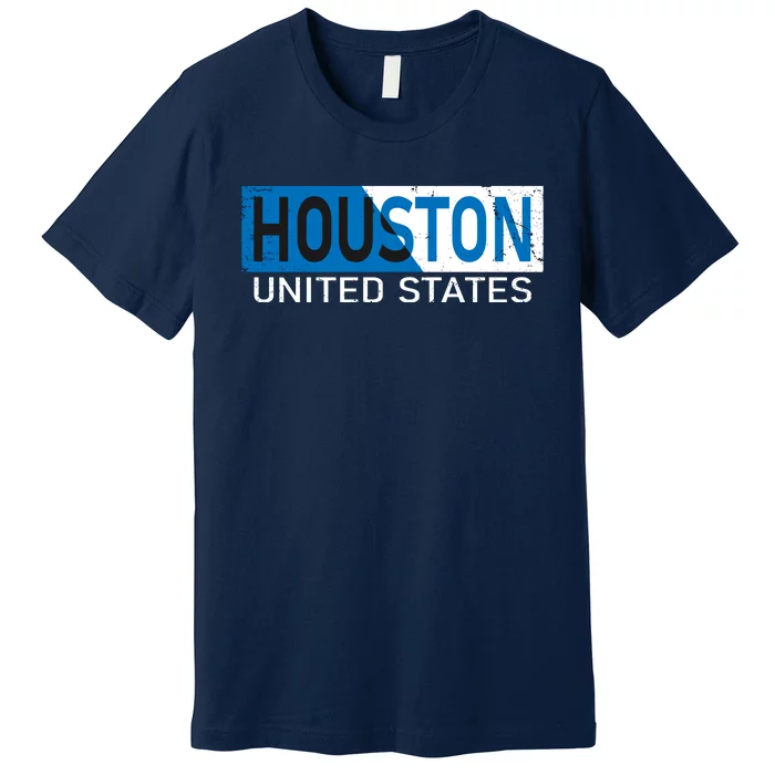 Houston 2 Tone Block Logo Premium T-Shirt