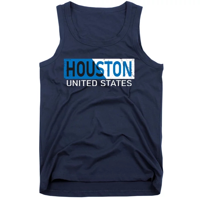 Houston 2 Tone Block Logo Tank Top