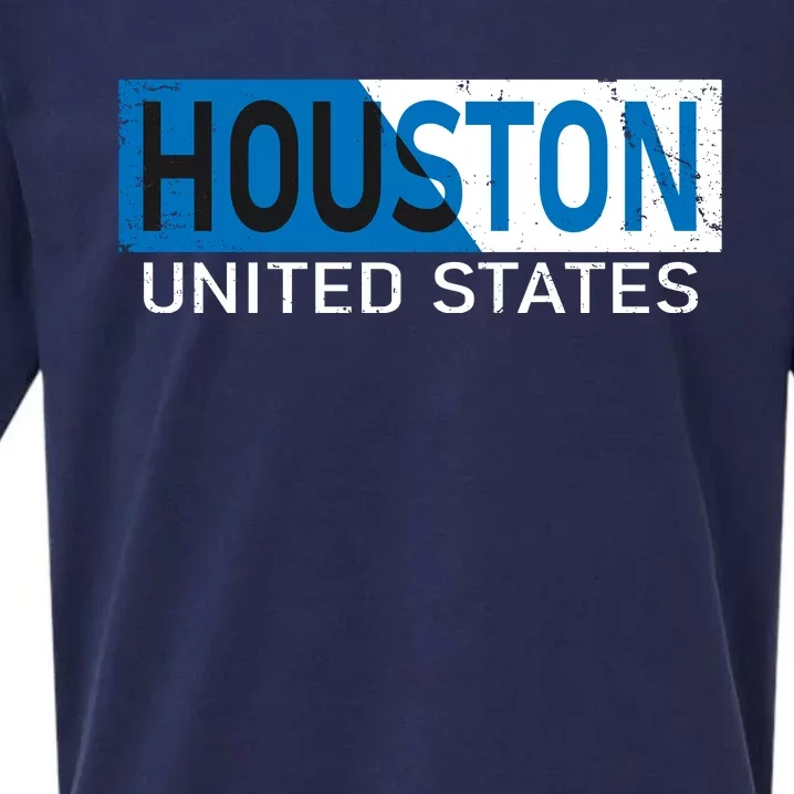 Houston 2 Tone Block Logo Sueded Cloud Jersey T-Shirt