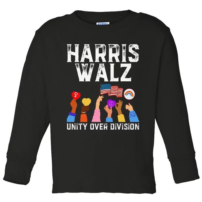 Harriswaltz 2024 Unity Over Division Toddler Long Sleeve Shirt