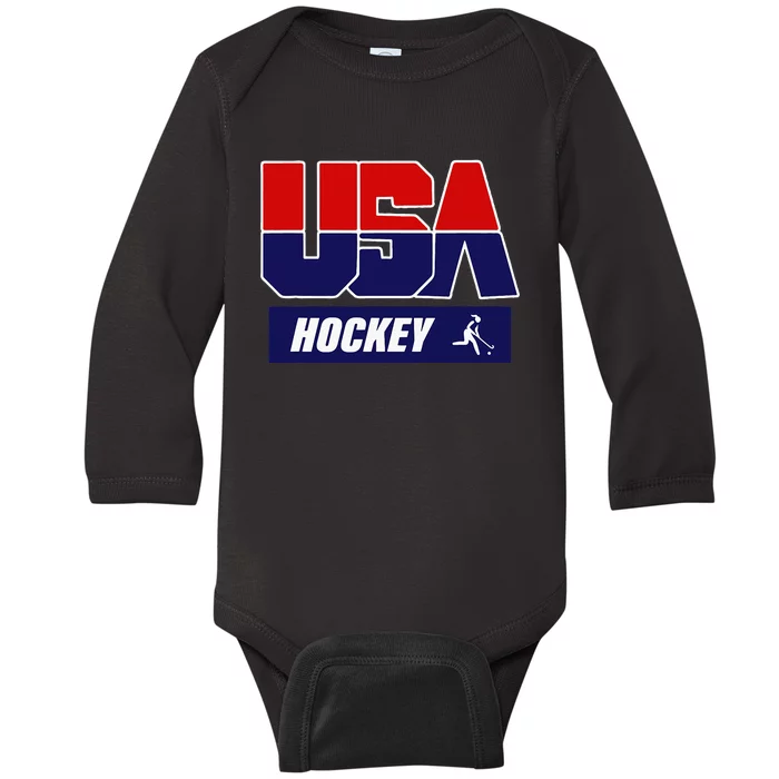 Hockey 2024 Usa Team Baby Long Sleeve Bodysuit