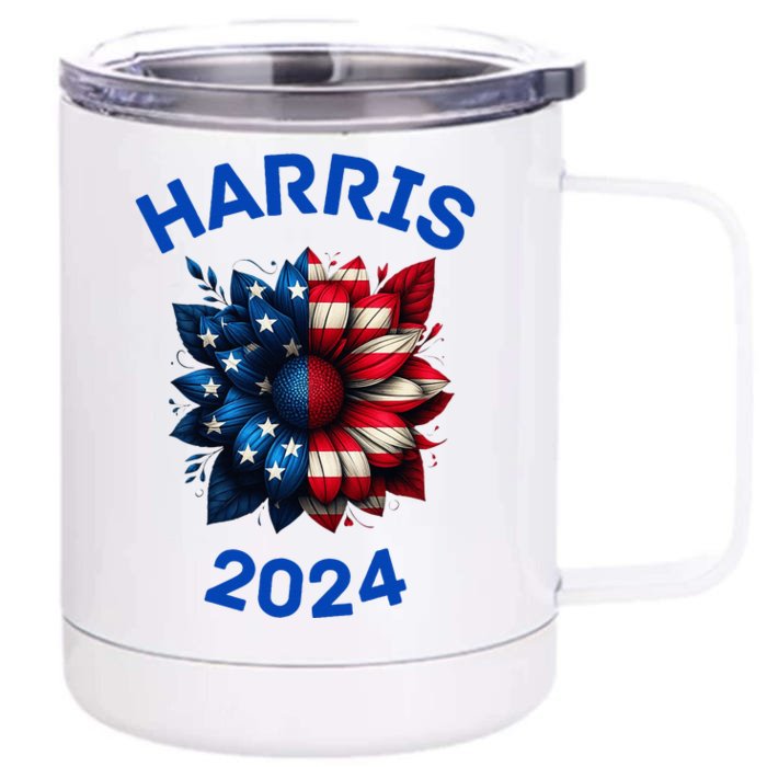 Harris 2024 Vote For Kamala Usa Presidential Election Front & Back 12oz Stainless Steel Tumbler Cup