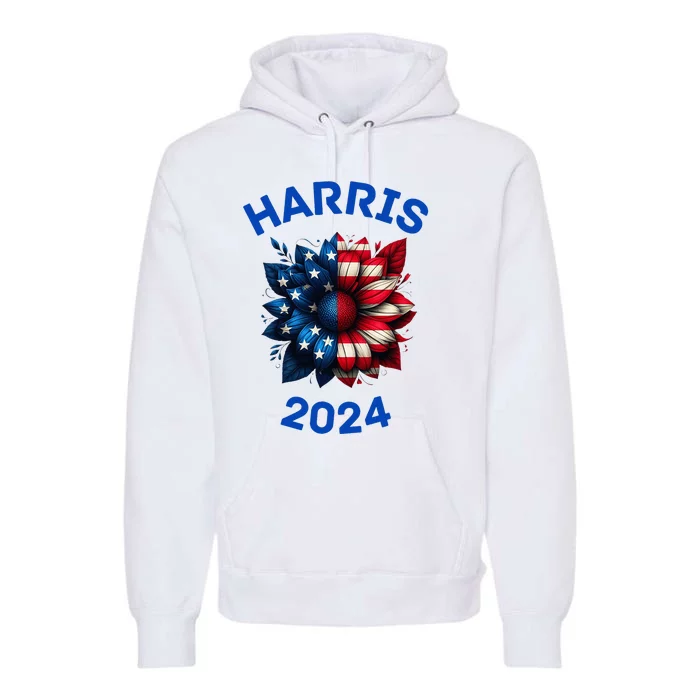 Harris 2024 Vote For Kamala Usa Presidential Election Premium Hoodie