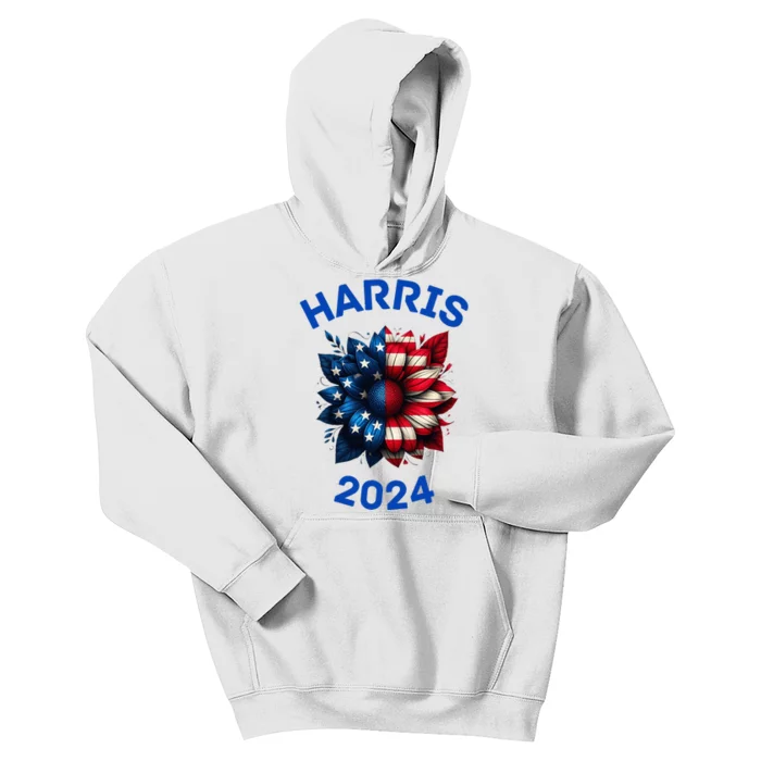 Harris 2024 Vote For Kamala Usa Presidential Election Kids Hoodie