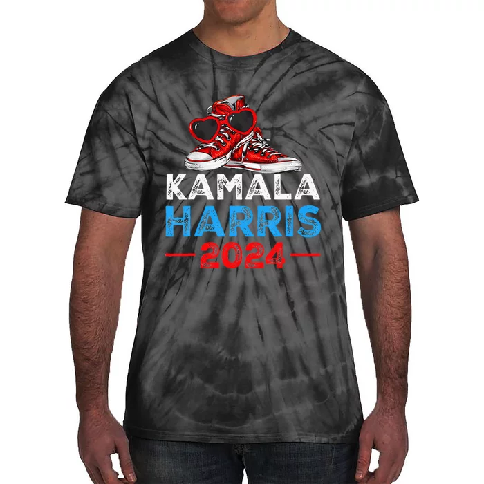 Harris 2024 Vote President Kamala Election Sneakers Tie-Dye T-Shirt