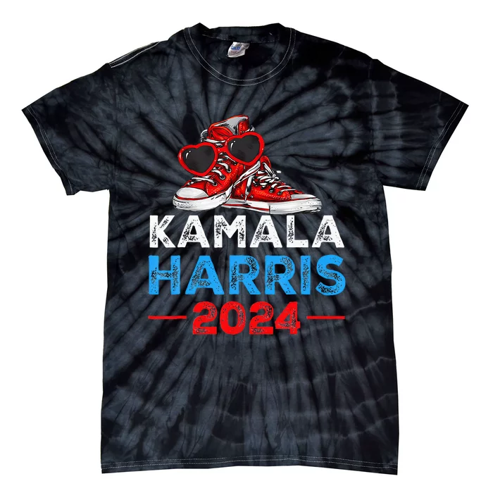 Harris 2024 Vote President Kamala Election Sneakers Tie-Dye T-Shirt