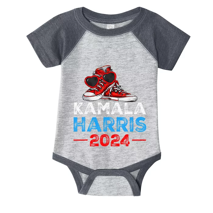 Harris 2024 Vote President Kamala Election Sneakers Infant Baby Jersey Bodysuit