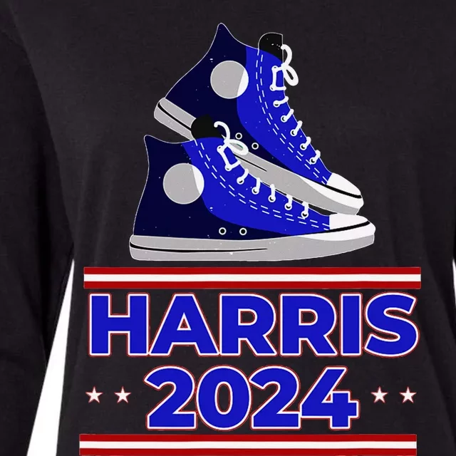 Harris 2024 Vote President Kamala Election Sneakers Womens Cotton Relaxed Long Sleeve T-Shirt