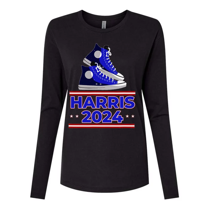 Harris 2024 Vote President Kamala Election Sneakers Womens Cotton Relaxed Long Sleeve T-Shirt